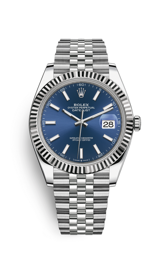 Date-Steel and Blue-41mm Watch