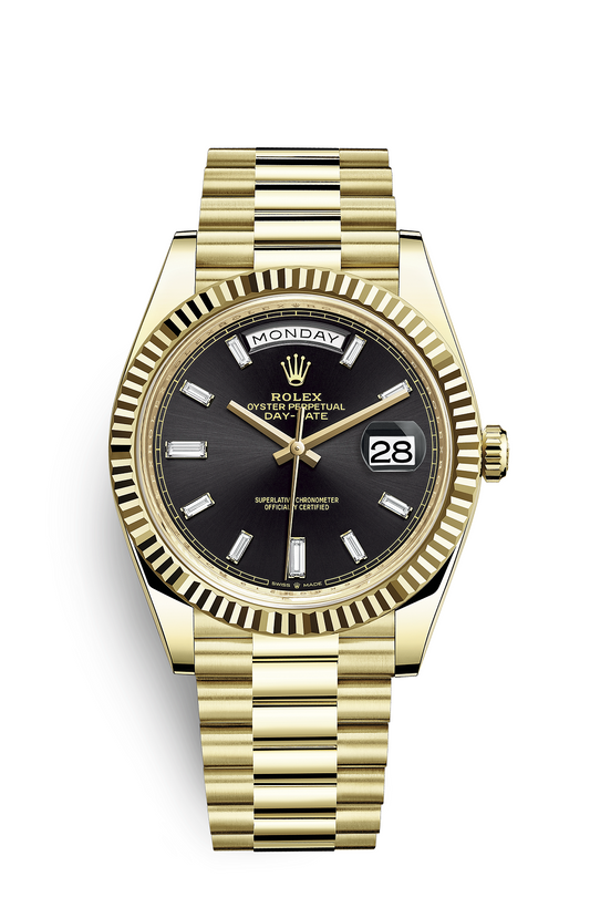 DATE-Black Yellow gold - 40mm